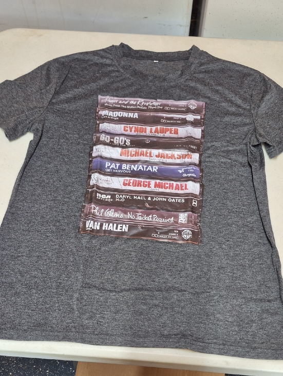 Temu Tops - Women's Heather Gray Vintage Band Cassette Graphic Tee